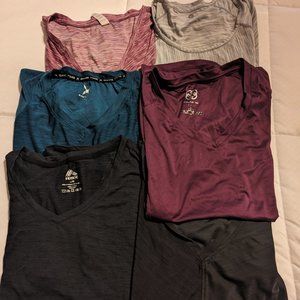 Bundle of 6 Athletic Short Sleeve Ladies Shirts - Size Large